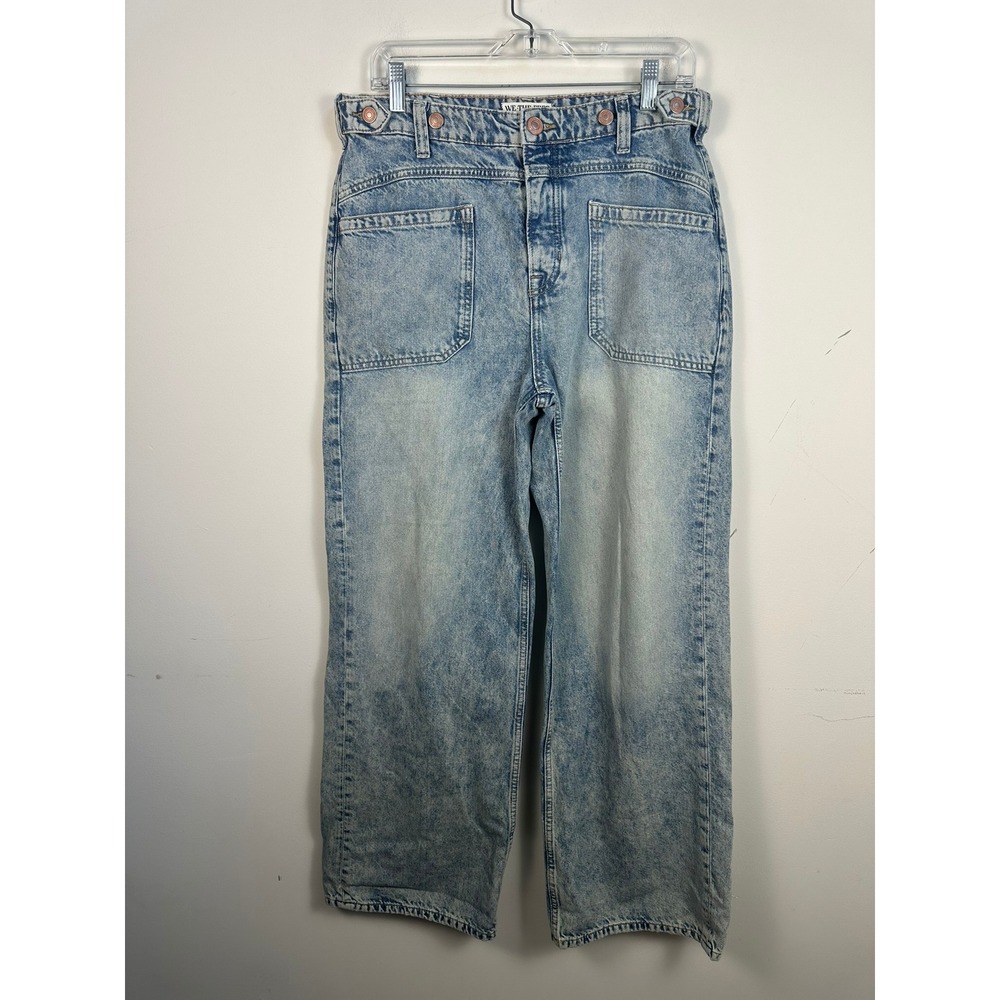 We The Free Jeans Womens 28 Light Blue Excellent Acid Wash Wide Leg OB1824199